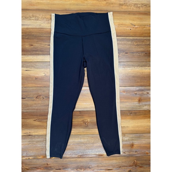 all in motion Pants - All in Motion Everyday Soft High Rise 7/8 Leggings Black Tan Stripe Large